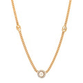 Gucci Crystal Pearl Double G Marmont Flower Necklace Gold