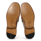 Gucci Mandala Goatskin Mens Horsebit Loafers 10 Friky Taupe