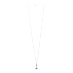Saint Laurent Brass Triangle Pendant Long Necklace Oxidized Silver