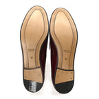 Gucci Vitello Vernice Soft Nappa Womens Jordaan Loafers 36 Rosso Ancora