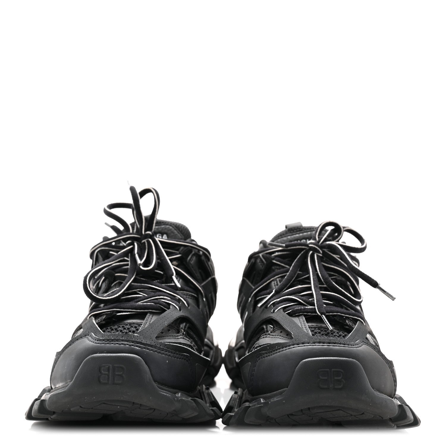 Balenciaga Mesh Nubuck Effect Fabric LED Womens Track Sneakers 37 Black