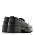 Chanel Calfskin Metal CC Loafers 35 Black