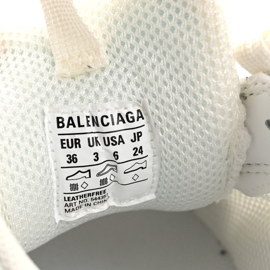 Balenciaga Fabric Mesh Clear Sole Womens Triple S Sneakers 36 Light Blue Grey Lilac White