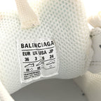 Balenciaga Fabric Mesh Clear Sole Womens Triple S Sneakers 36 Light Blue Grey Lilac White