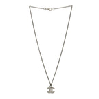 Chanel Crystal Timeless CC Necklace Silver