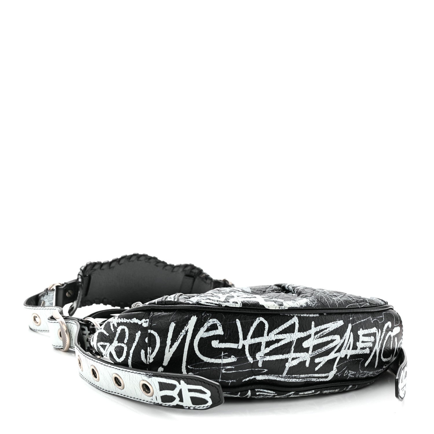 Balenciaga Agneau Arena Graffiti Le Cagole Shoulder Bag XS Black