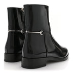 Gucci Brushed Calfskin Michelangelo Slim Horsebit Ankle Boots 39.5 Black