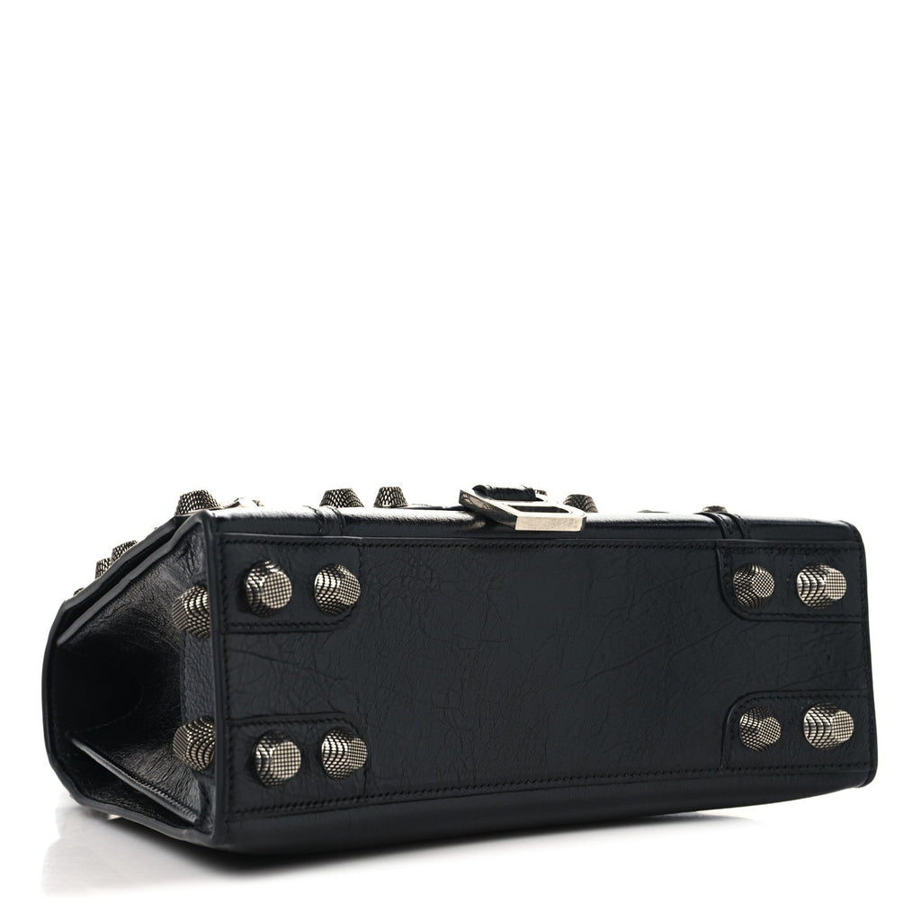 Balenciaga Arena Lambskin Medium Hourglass X Le Cagole Top Handle Bag Black