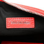 Balenciaga Agneau Arena Le Cagole Shoulder Bag XS Tomato Red
