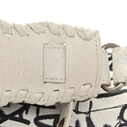 Balenciaga Agneau Arena Graffiti Le Cagole Shoulder Bag XS White Black