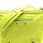 Balenciaga Extra Supple Calfskin Crocodile Embossed Neo Classic Hardware Hobo XS Flou Yellow