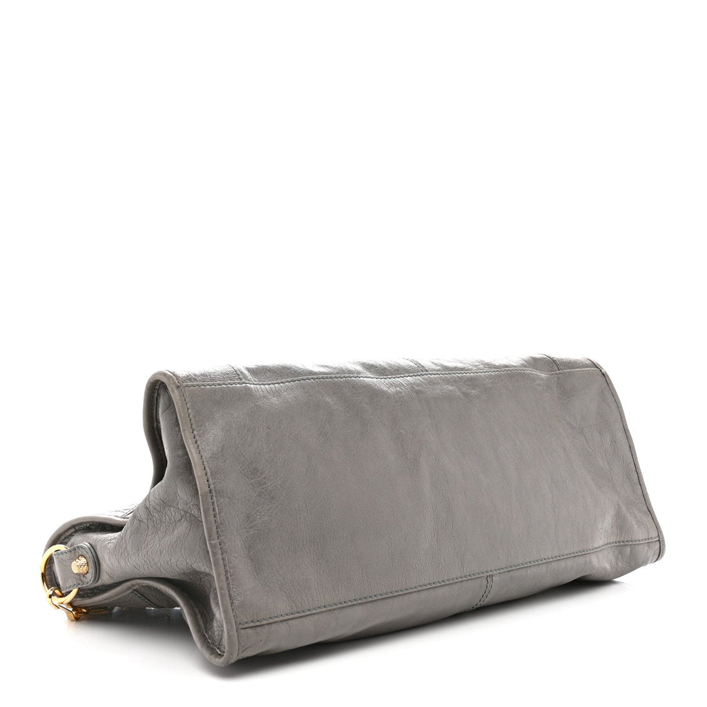 Balenciaga Agneau Giant 12 Gold Hardware Part Time Gris Pyrite