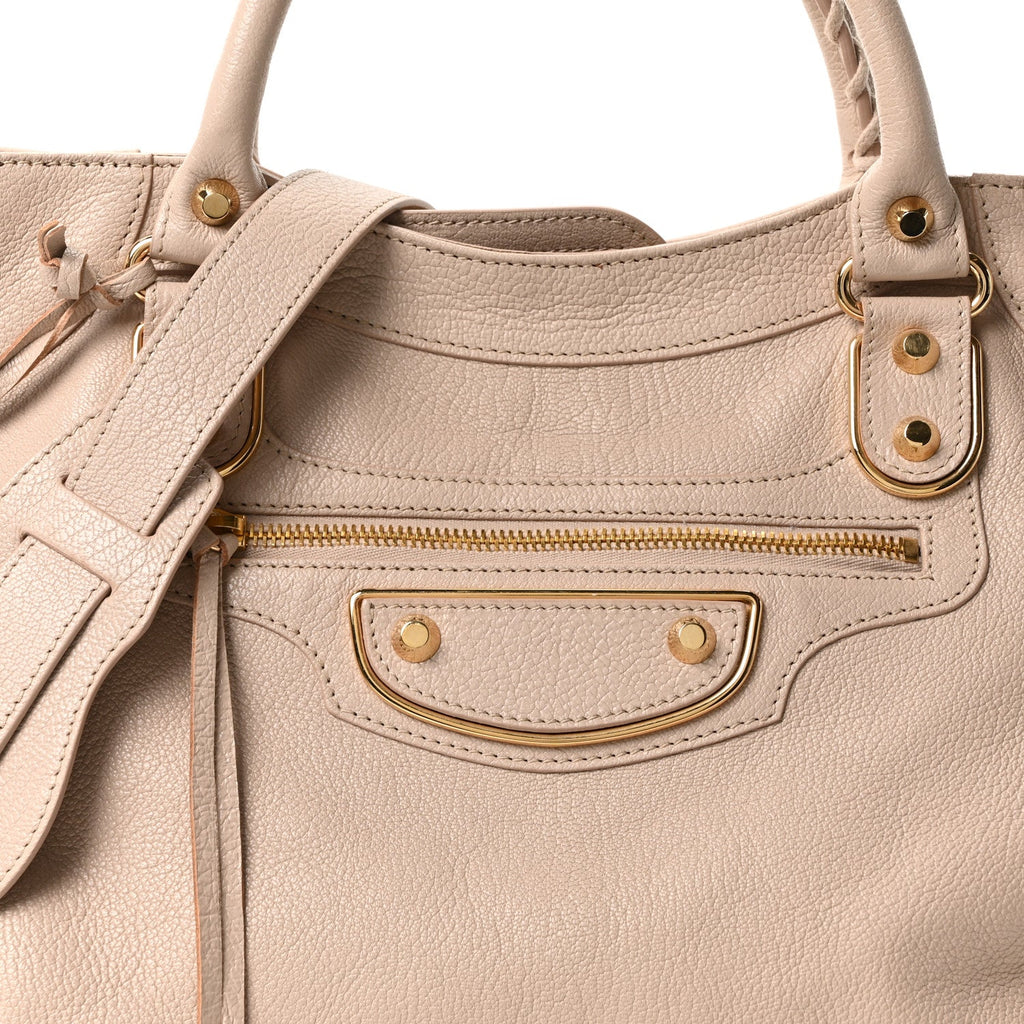Balenciaga Chevre Gold Metallic Edge Hardware Velo Beige Praline