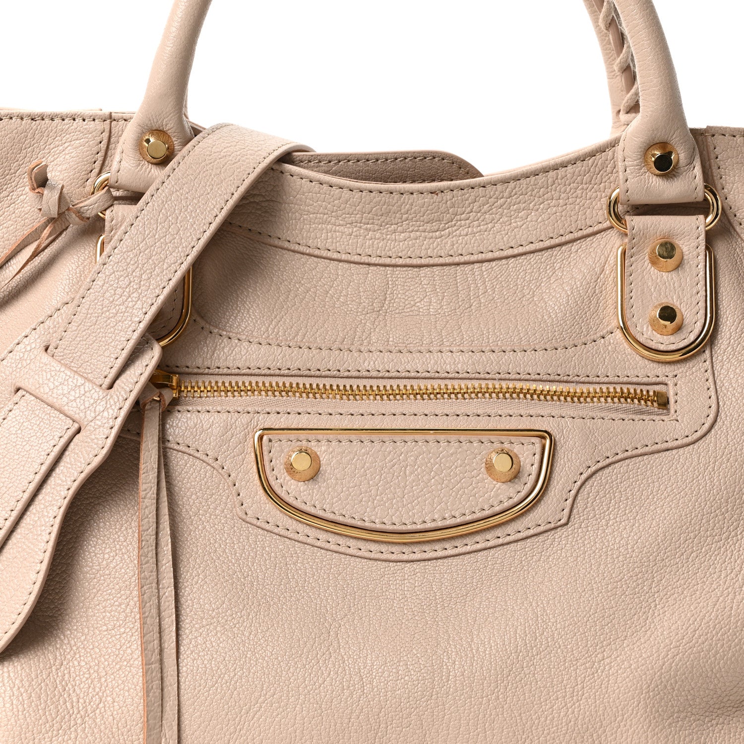 Balenciaga Chevre Gold Metallic Edge Hardware Velo Beige Praline