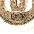Chanel Resin Crystal CC Button Earrings Gold