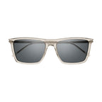 Saint Laurent Sunglasses Square Full Rim, Transparent Beige Frame and Silver Mirror Lens SL668003