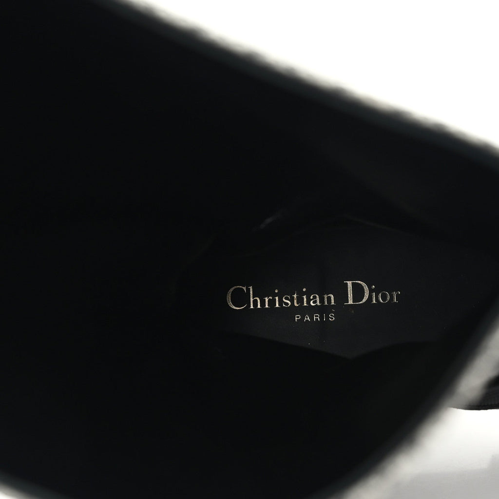 Christian Dior Calfskin Technical Fabric D-Major Boots 39 Black White