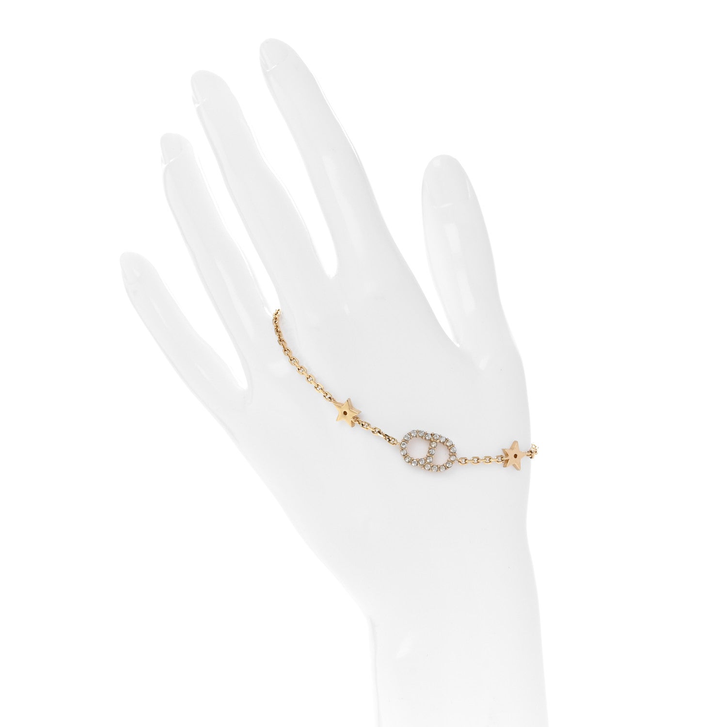 Christian Dior Crystal CD Star Bracelet Gold