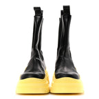Bottega Veneta Calfskin The Tire Chelsea Boots 39.5 Black Seagrass