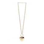 Chanel Metal CC Heart Locket Necklace Gold