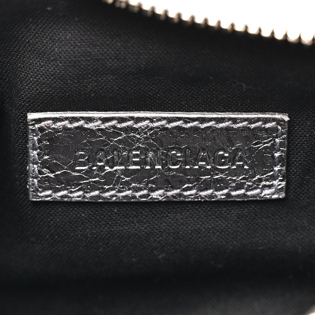 Balenciaga Metallic Agneau Arena Le Cagole Chain Shoulder Bag XS Silver