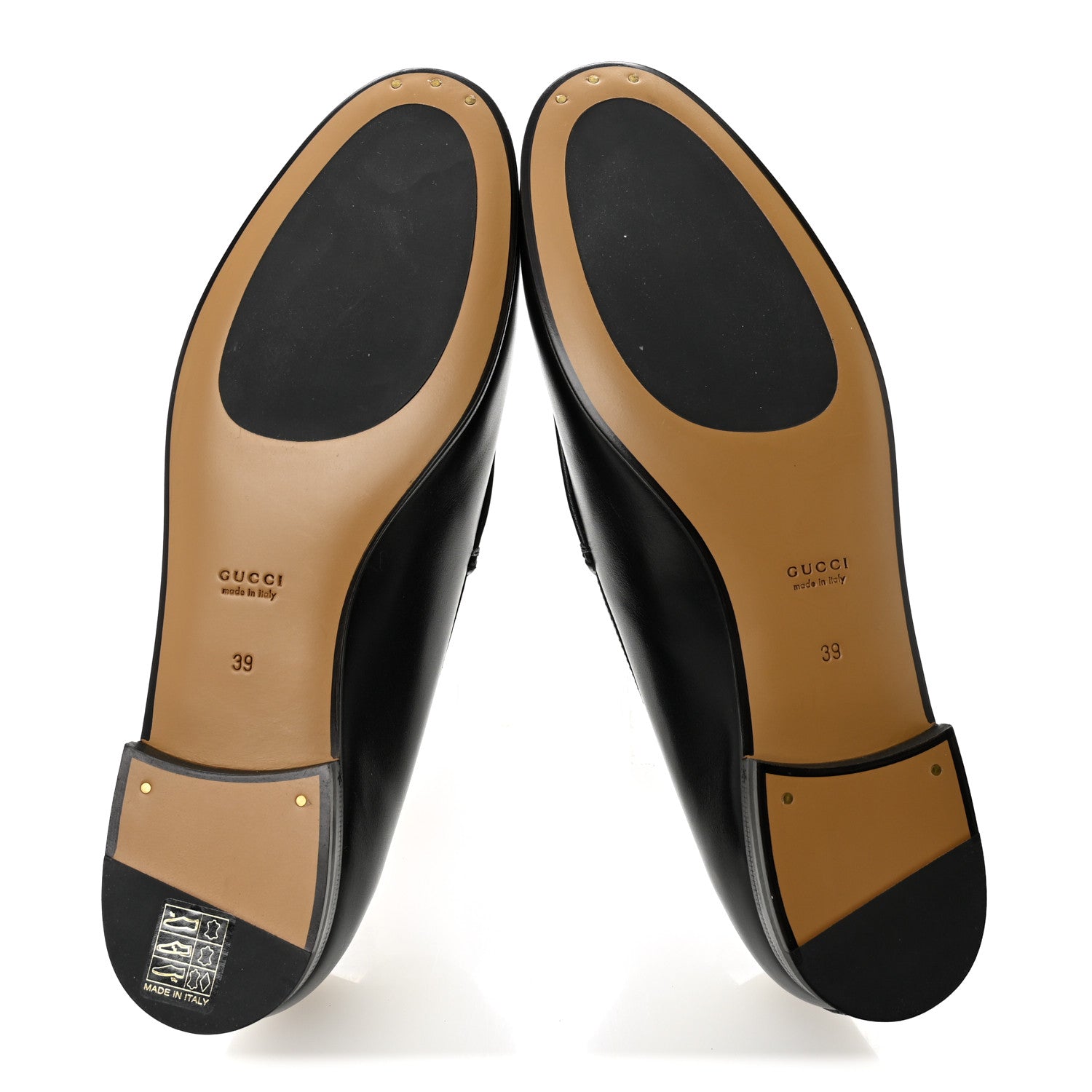Gucci Calfskin Womens Jordaan Loafers 39 Black