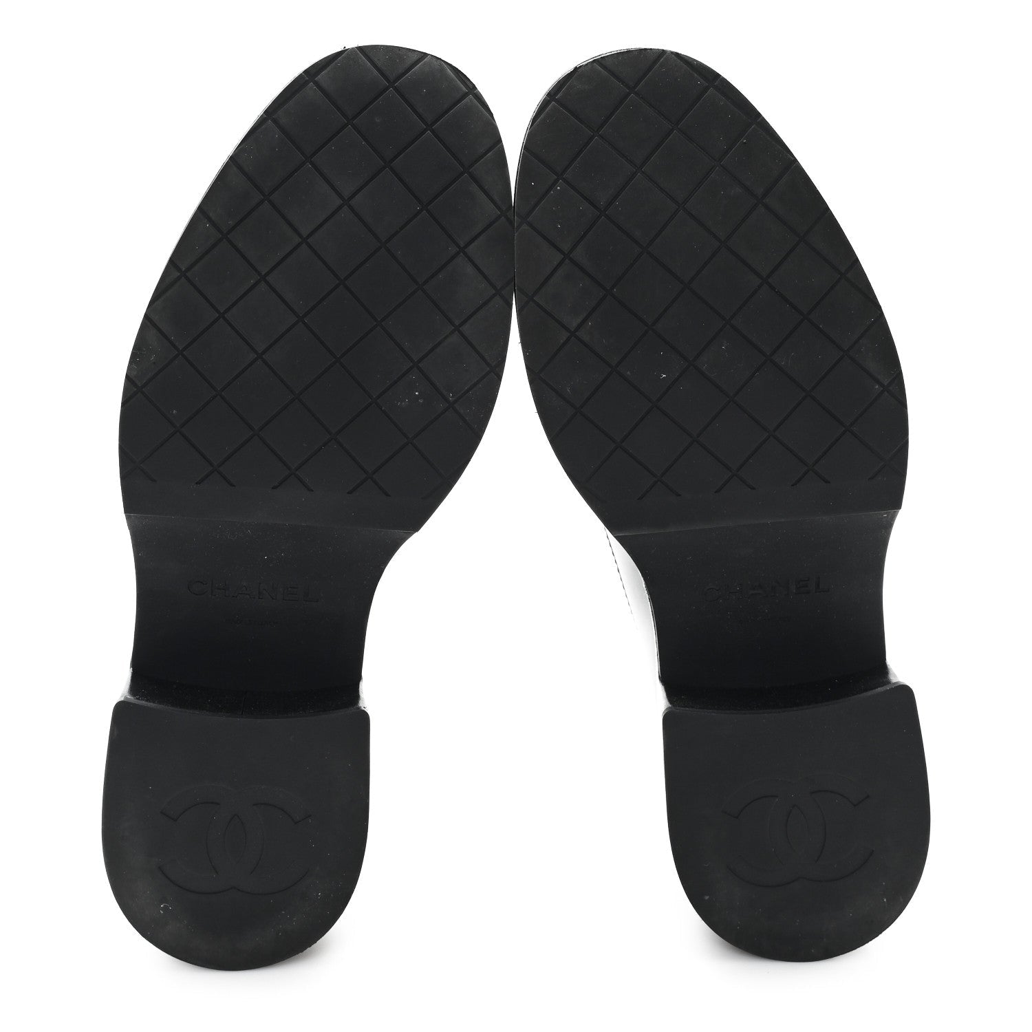 Chanel Calfskin CC Platform Loafers 38 Black