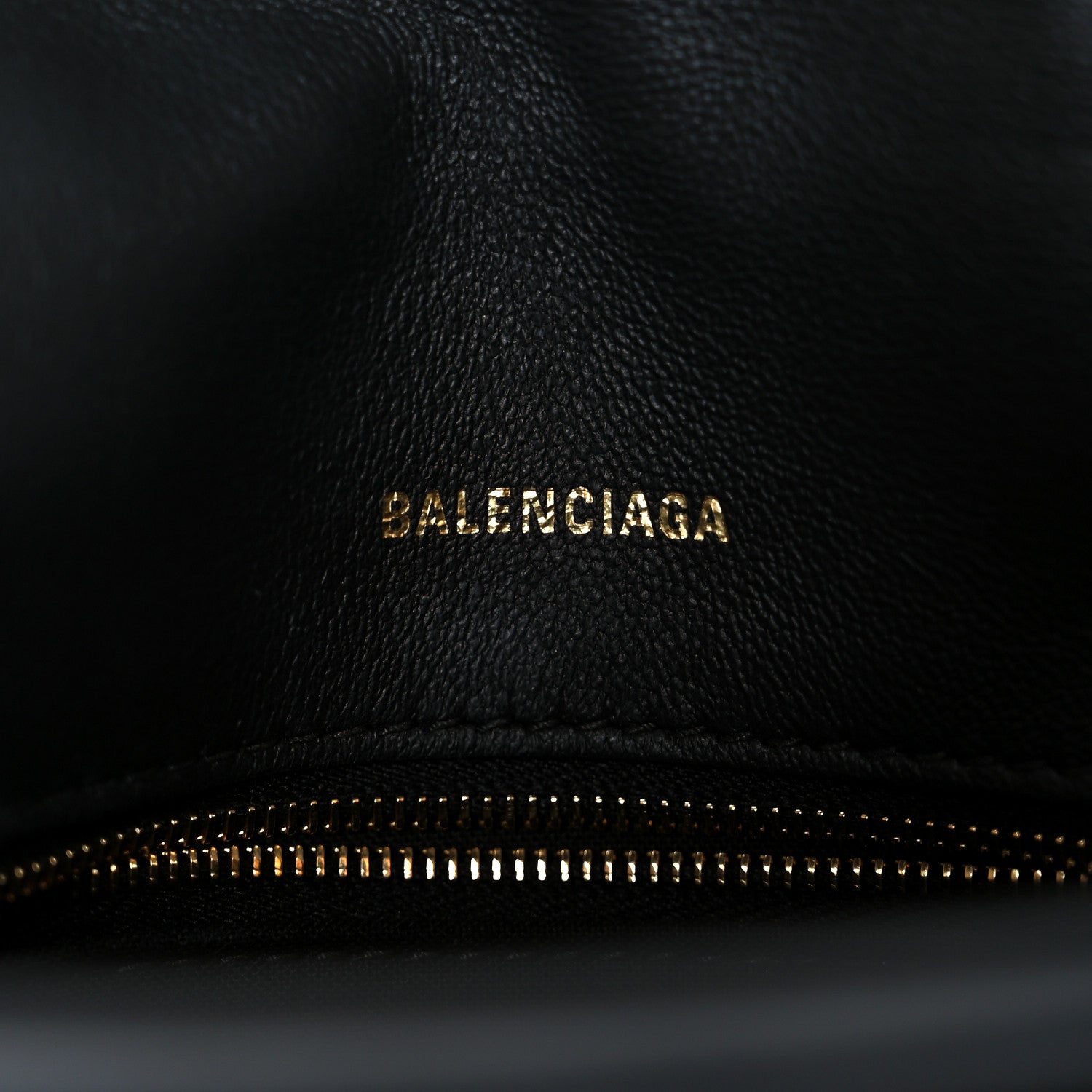 Balenciaga Crushed Calfskin Quilted Small Souvenirs Crush Chain Bag Black