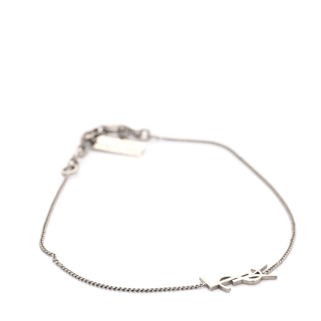 Saint Laurent Monogram Charm Bracelet Silver