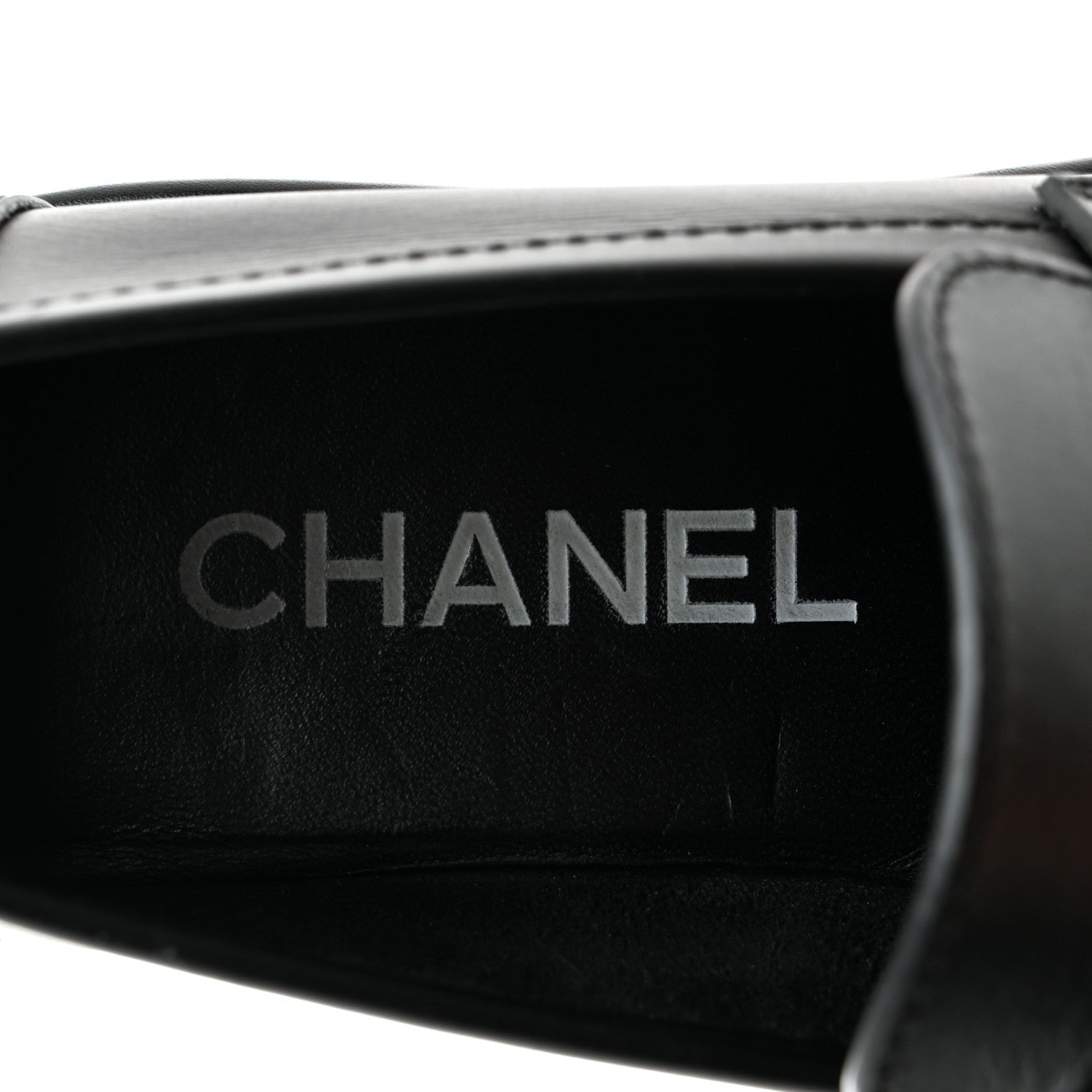 Chanel Calfskin CC Platform Loafers 36 Black