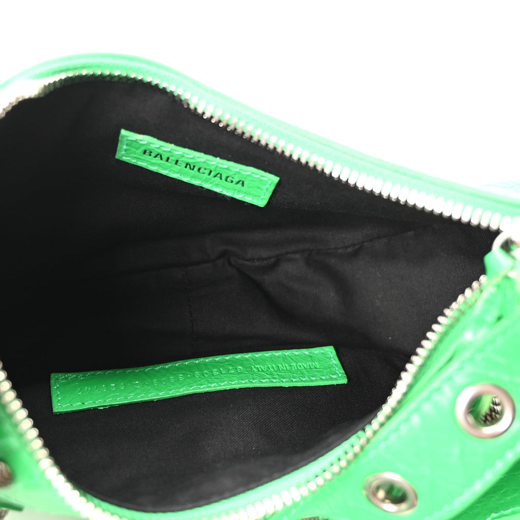Balenciaga Agneau Arena Le Cagole Shoulder Bag XS Vivid Green