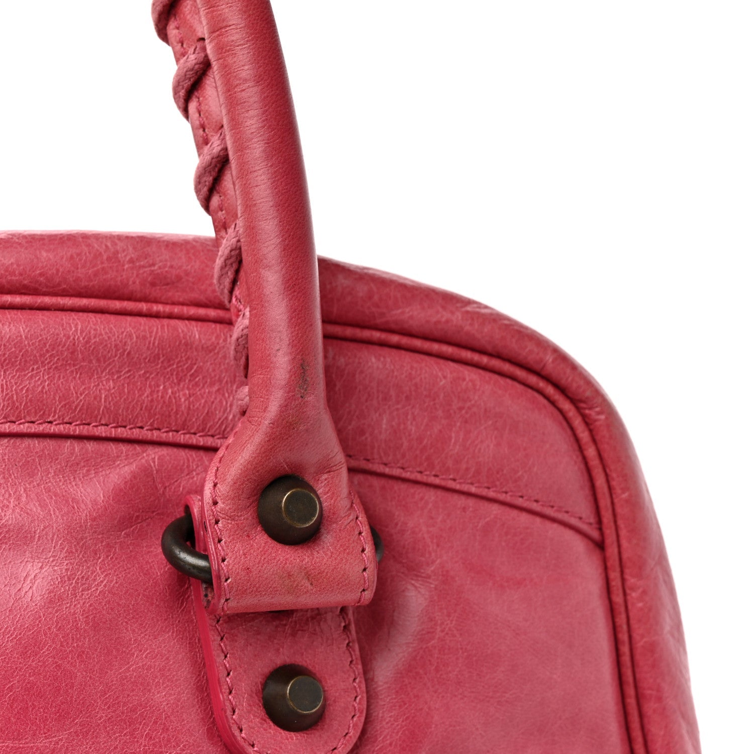 Balenciaga Agneau Classic Hardware Briefcase Tote Pivoine