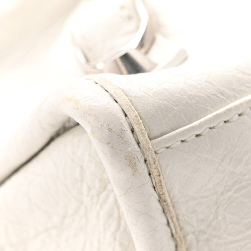 Balenciaga Arena Storico Classic Silver Hardware Small Le City  Optic White