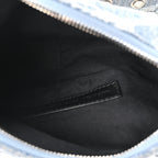 Balenciaga Bleached Denim BB Monogram Le Cagole Shoulder Bag XS Blue