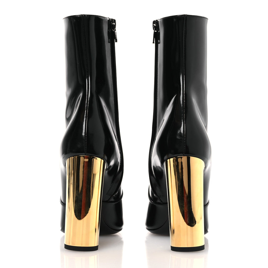 Saint Laurent Vitello Marilyn Auteuil 105 Ankle Zip Boots 37.5 Black