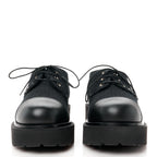 Chanel Wool Tweed Calfskin Lace-Up Loafers 38.5 Black