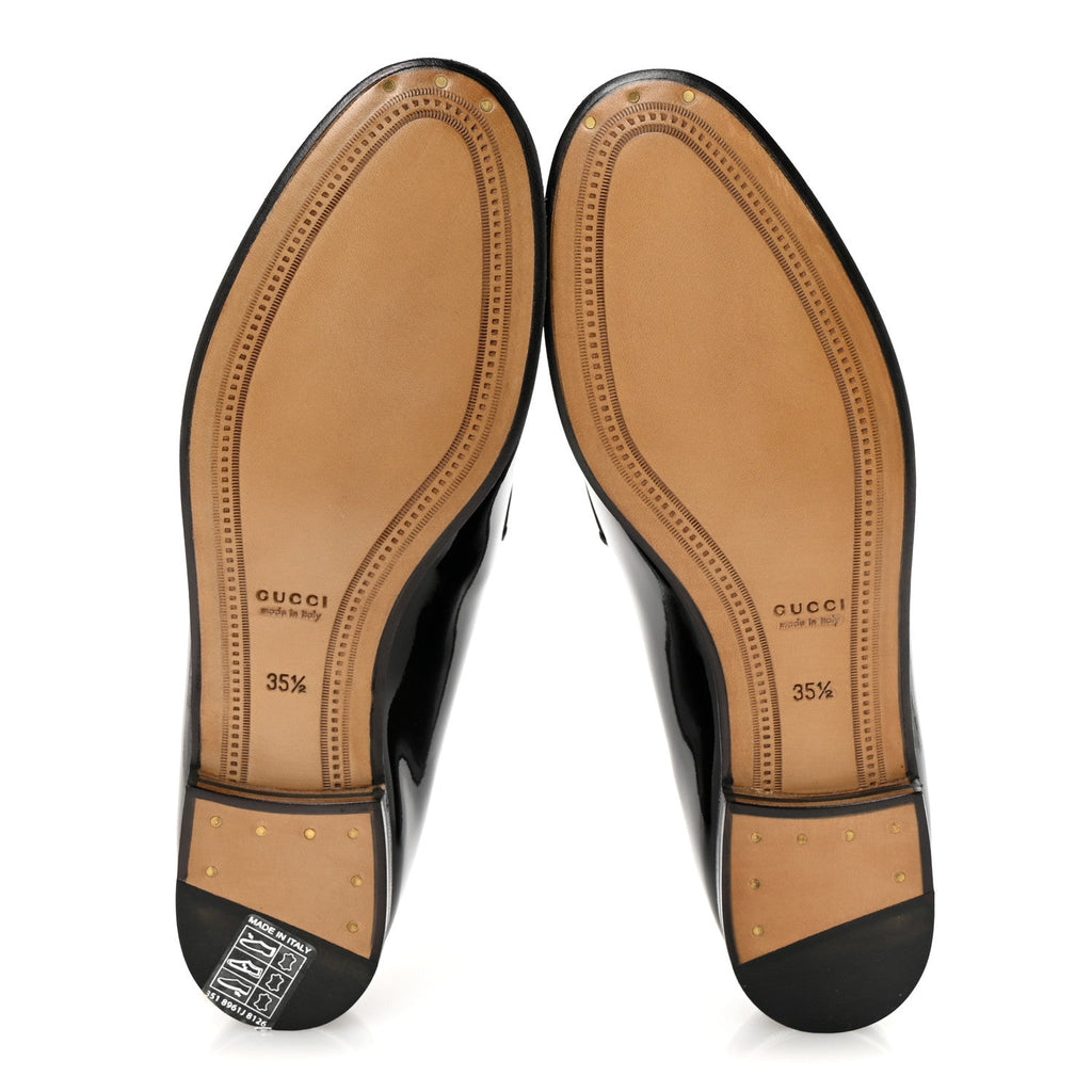 Gucci Patent Women's Jordaan Loafers  35.5 Black