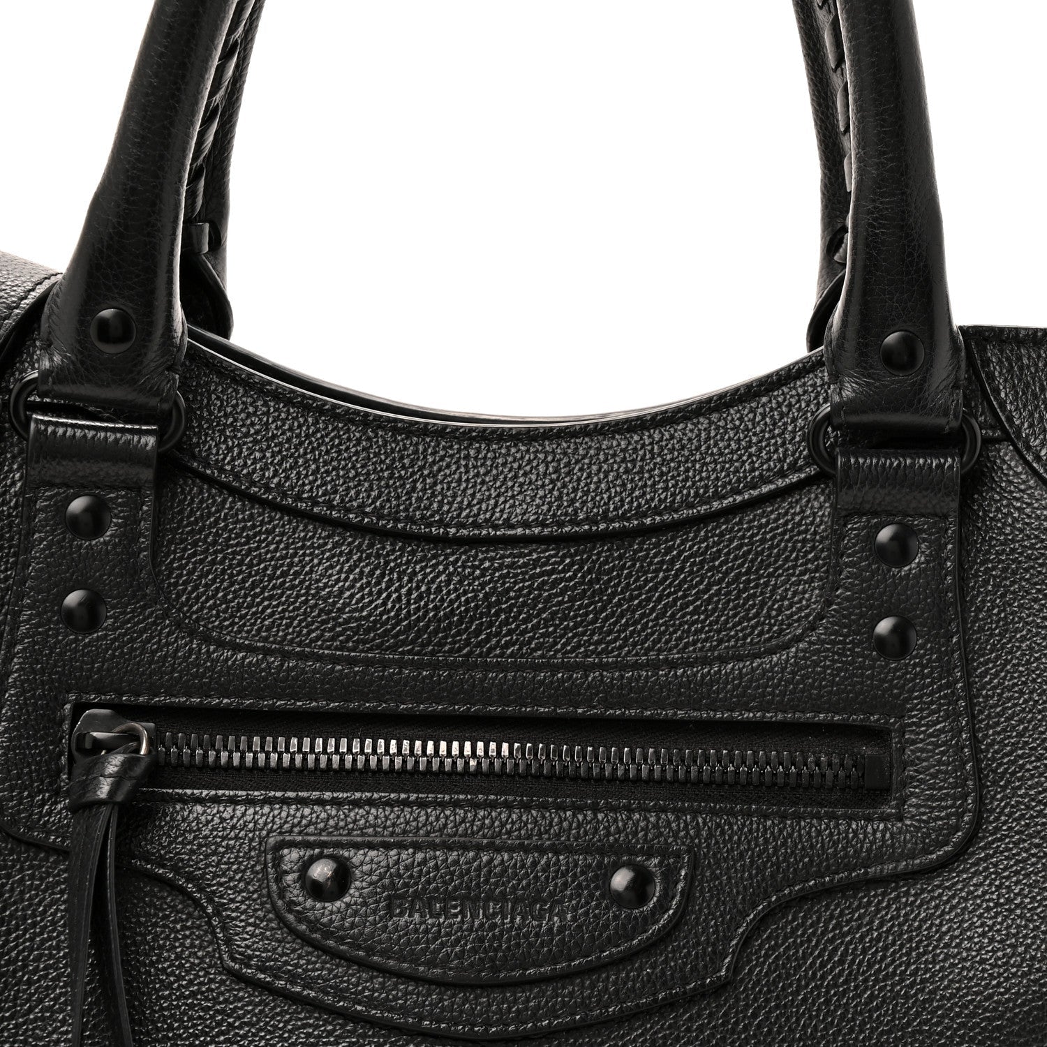 Balenciaga Grained Calfskin Neo Classic Black Hardware Medium City Black