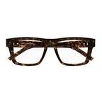 Saint Laurent Eyeglasses Rectangle Full Rim, Dark Havana Frame and Clear Demo Lens Lens SLM10_B002