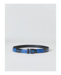 Saint Laurent Womens Python Black and Blue Belt