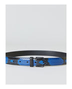 Saint Laurent Womens Python Black and Blue Belt