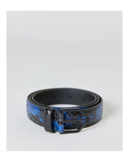Saint Laurent Womens Python Black and Blue Belt