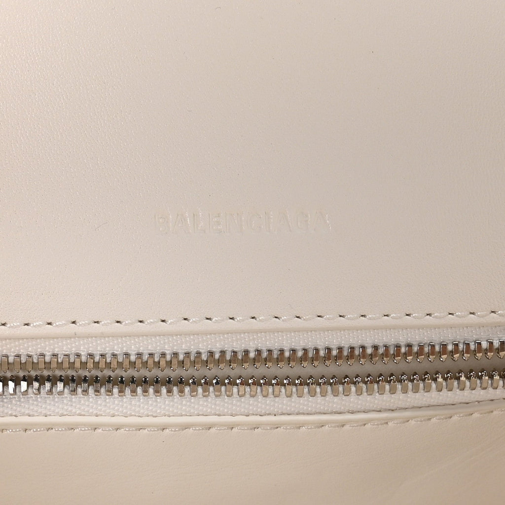 Balenciaga Faux Calfskin Fabric Glow In The Dark Small Sneakerhead Top Handle Bag White Orange