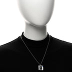 Chanel Resin Strass Geometric Square CC Necklace Black