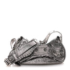 Balenciaga Metallic Agneau Arena Le Cagole Shoulder Bag XS Silver