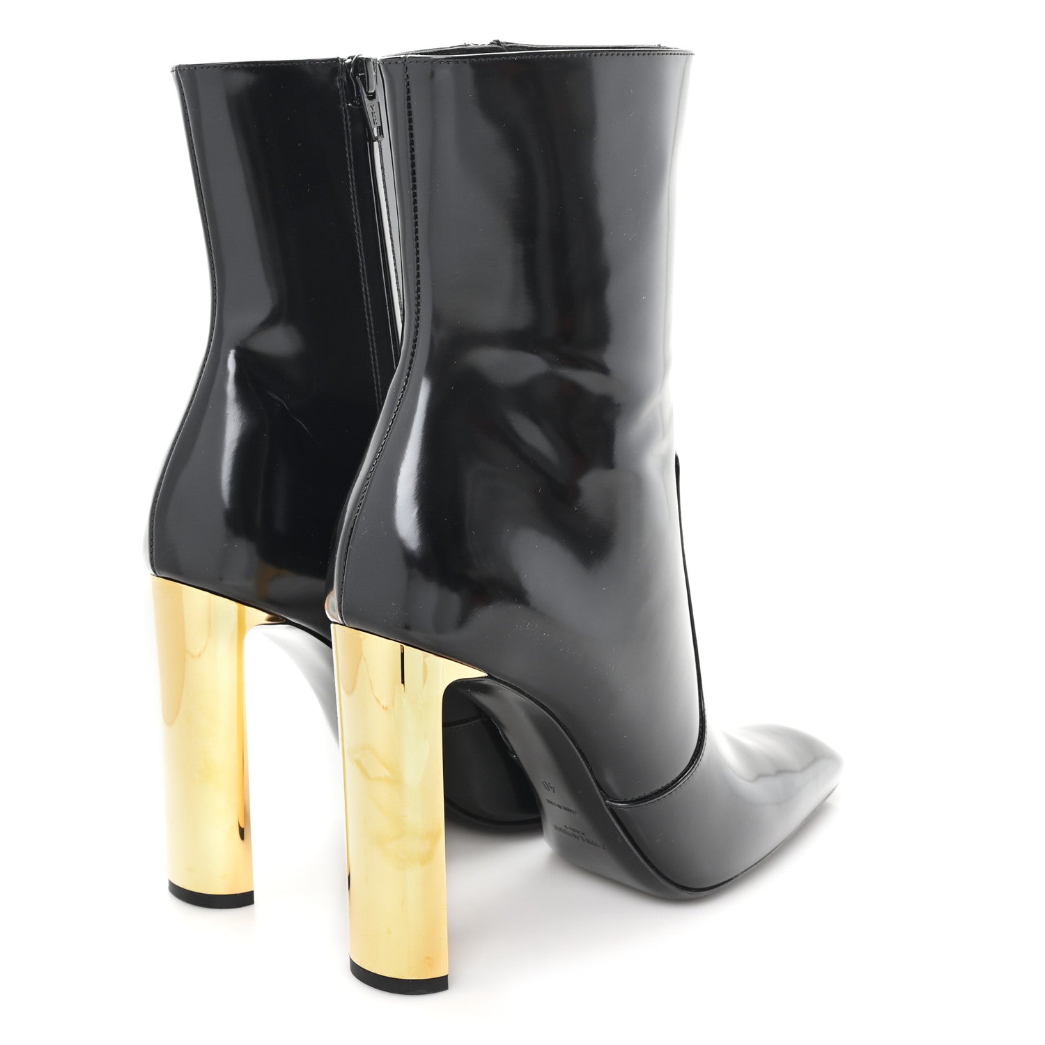 Saint Laurent Vitello Marilyn Auteuil 105 Ankle Zip Boots 40 Black