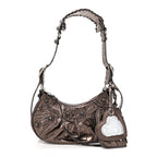 Balenciaga Metallic Agneau Arena Le Cagole Shoulder Bag XS  Dark Bronze