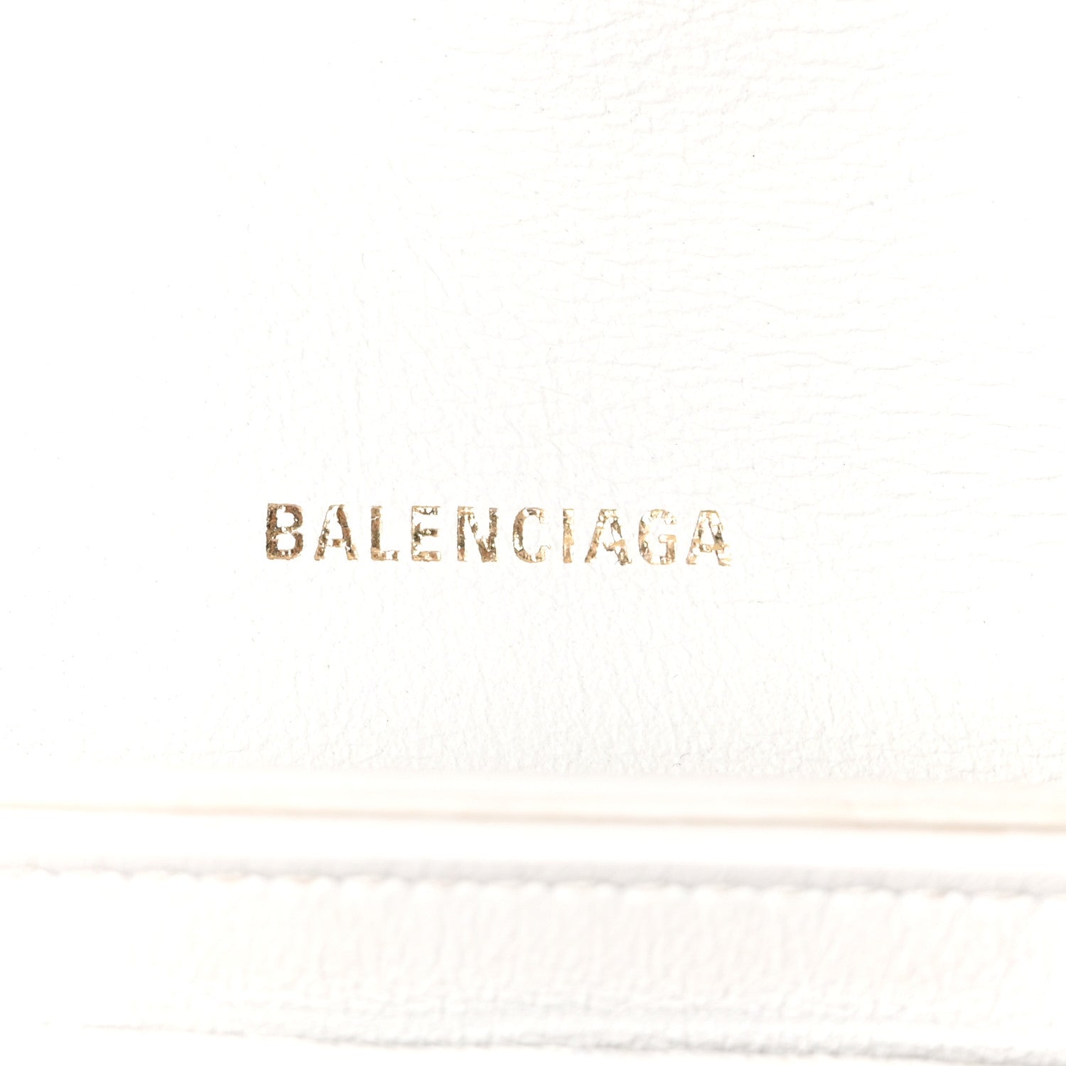 Balenciaga Calfskin Crocodile Small Crush Chain Bag White