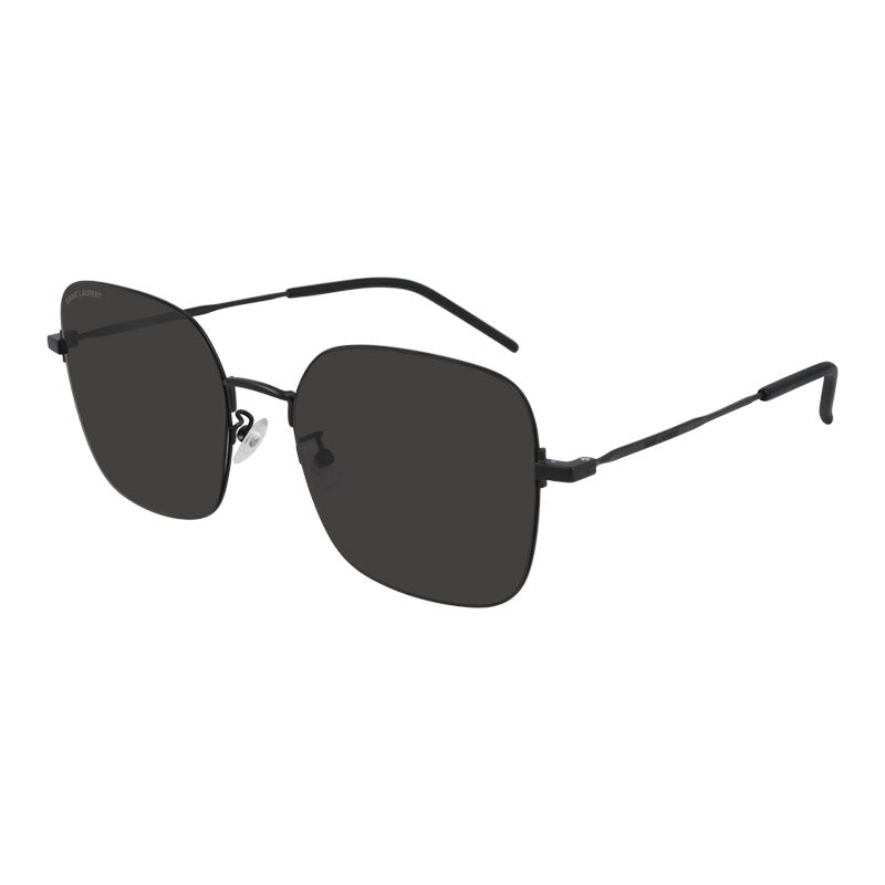 Saint Laurent Sunglasses Square Full Rim, Black Frame and Black Lens SL410WIRE002