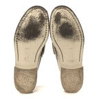 Chanel Shiny Calfskin Logo Loafers 38.5 Beige